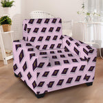 Purple Holy Bible Pattern Print Armchair Slipcover