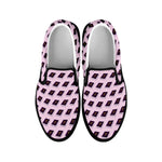 Purple Holy Bible Pattern Print Black Slip On Shoes