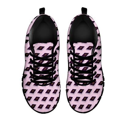 Purple Holy Bible Pattern Print Black Sneakers