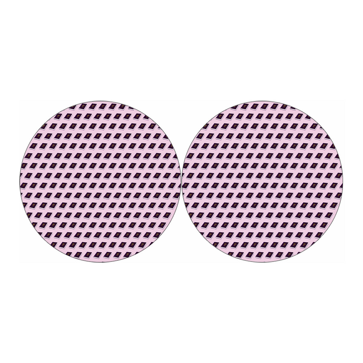 Purple Holy Bible Pattern Print Car Coasters