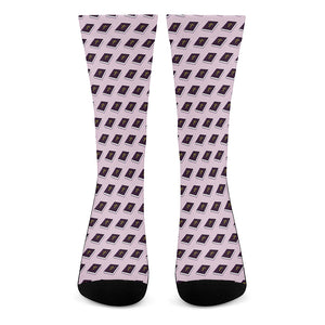 Purple Holy Bible Pattern Print Crew Socks