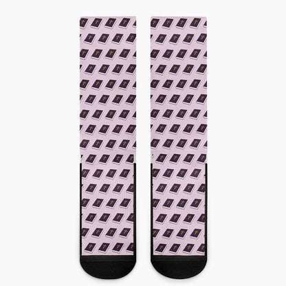 Purple Holy Bible Pattern Print Crew Socks
