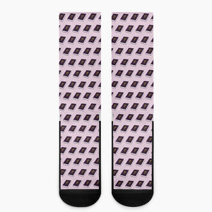 Purple Holy Bible Pattern Print Crew Socks