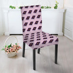 Purple Holy Bible Pattern Print Dining Chair Slipcover