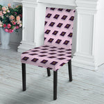 Purple Holy Bible Pattern Print Dining Chair Slipcover