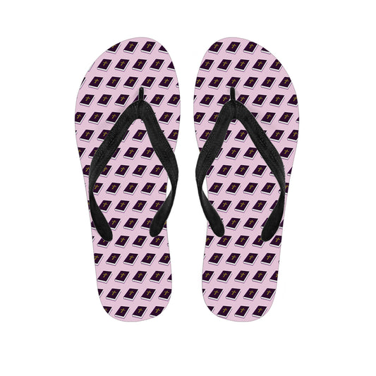 Purple Holy Bible Pattern Print Flip Flops