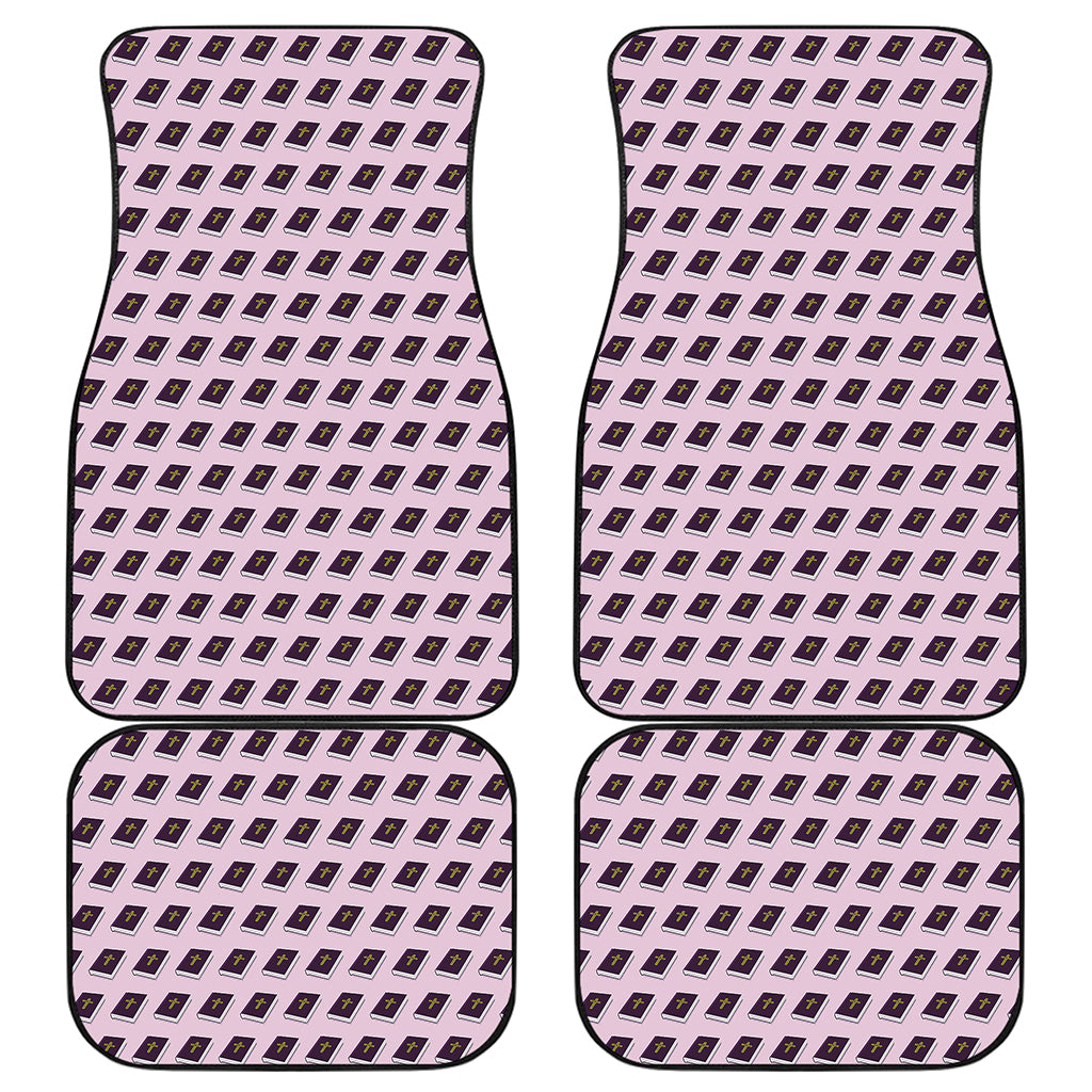 Purple Holy Bible Pattern Print Front and Back Car Floor Mats