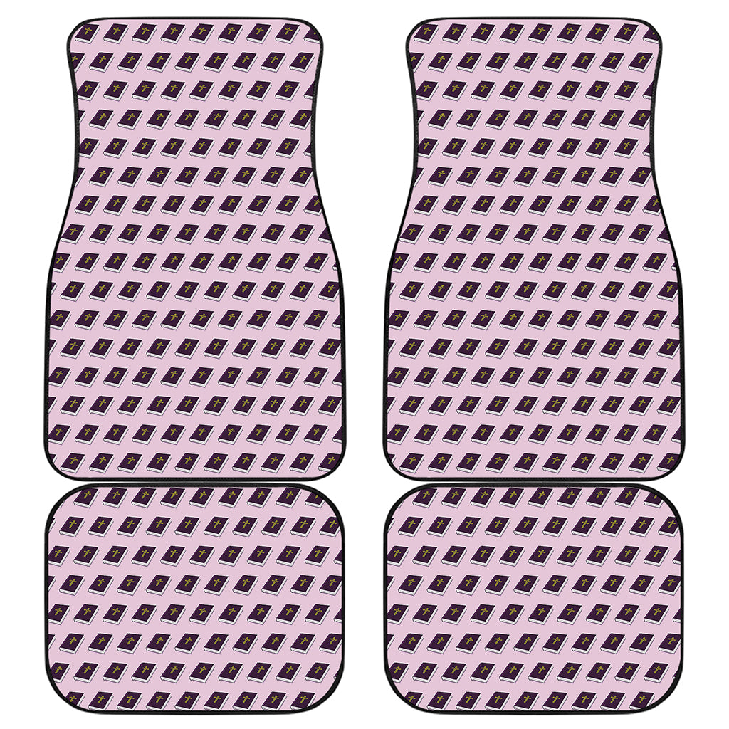 Purple Holy Bible Pattern Print Front and Back Car Floor Mats