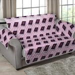 Purple Holy Bible Pattern Print Loveseat Protector