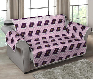 Purple Holy Bible Pattern Print Loveseat Protector