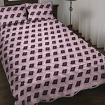 Purple Holy Bible Pattern Print Quilt Bed Set