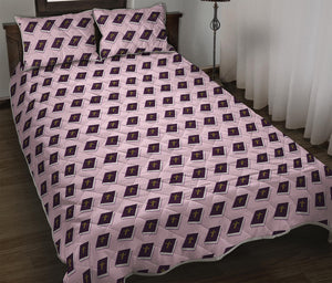 Purple Holy Bible Pattern Print Quilt Bed Set