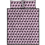 Purple Holy Bible Pattern Print Quilt Bed Set