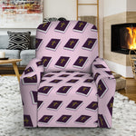 Purple Holy Bible Pattern Print Recliner Slipcover