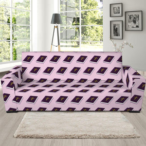 Purple Holy Bible Pattern Print Sofa Slipcover