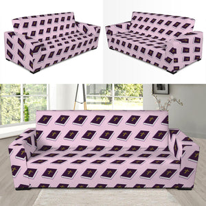 Purple Holy Bible Pattern Print Sofa Slipcover