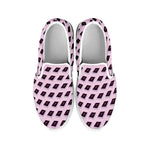 Purple Holy Bible Pattern Print White Slip On Shoes