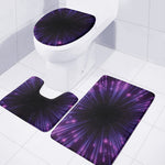 Purple Hyperspace Print 3 Piece Bath Mat Set