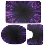 Purple Hyperspace Print 3 Piece Bath Mat Set