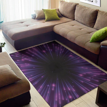 Purple Hyperspace Print Area Rug