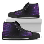 Purple Hyperspace Print Black High Top Shoes