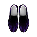 Purple Hyperspace Print Black Slip On Shoes