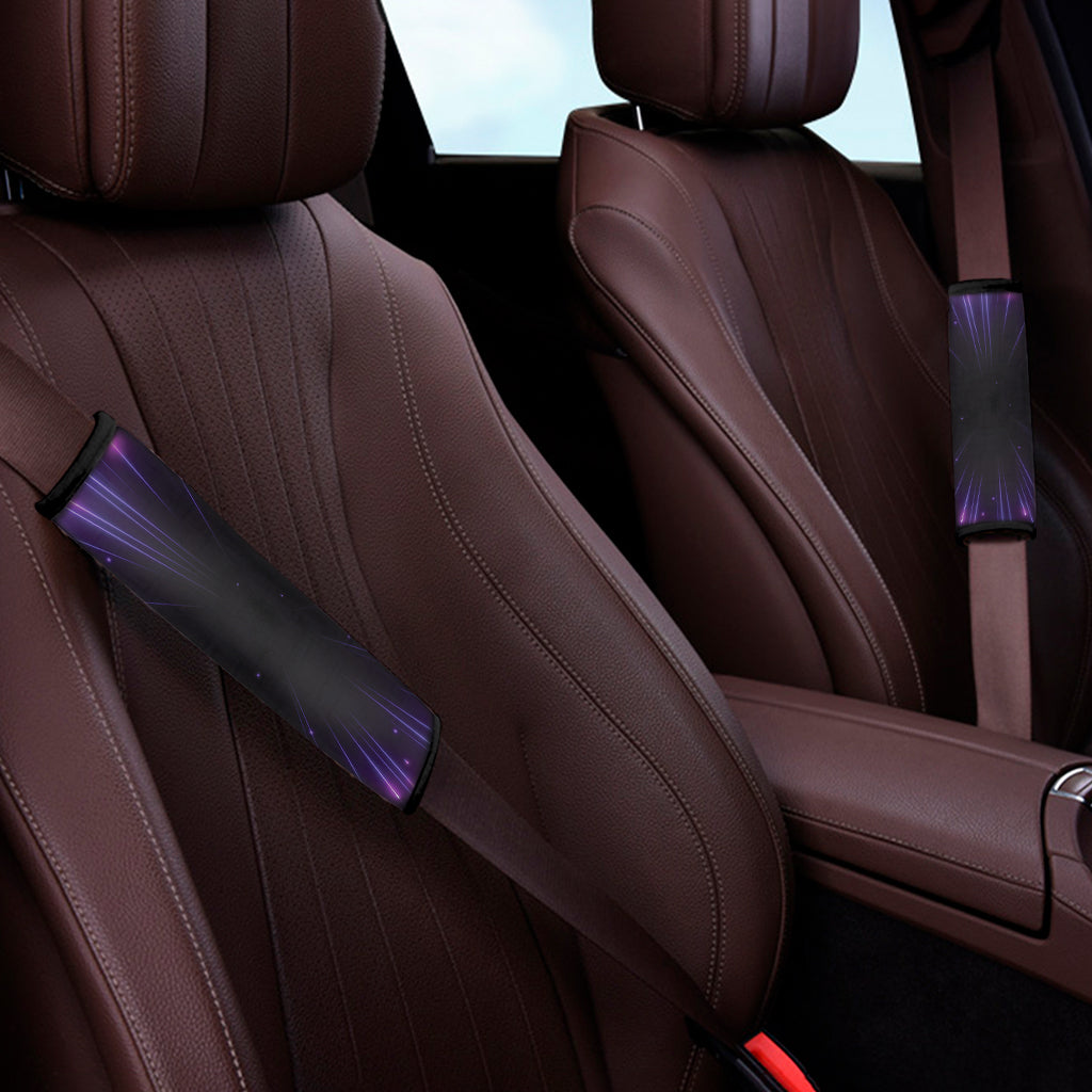 Purple Hyperspace Print Car Seat Belt Covers