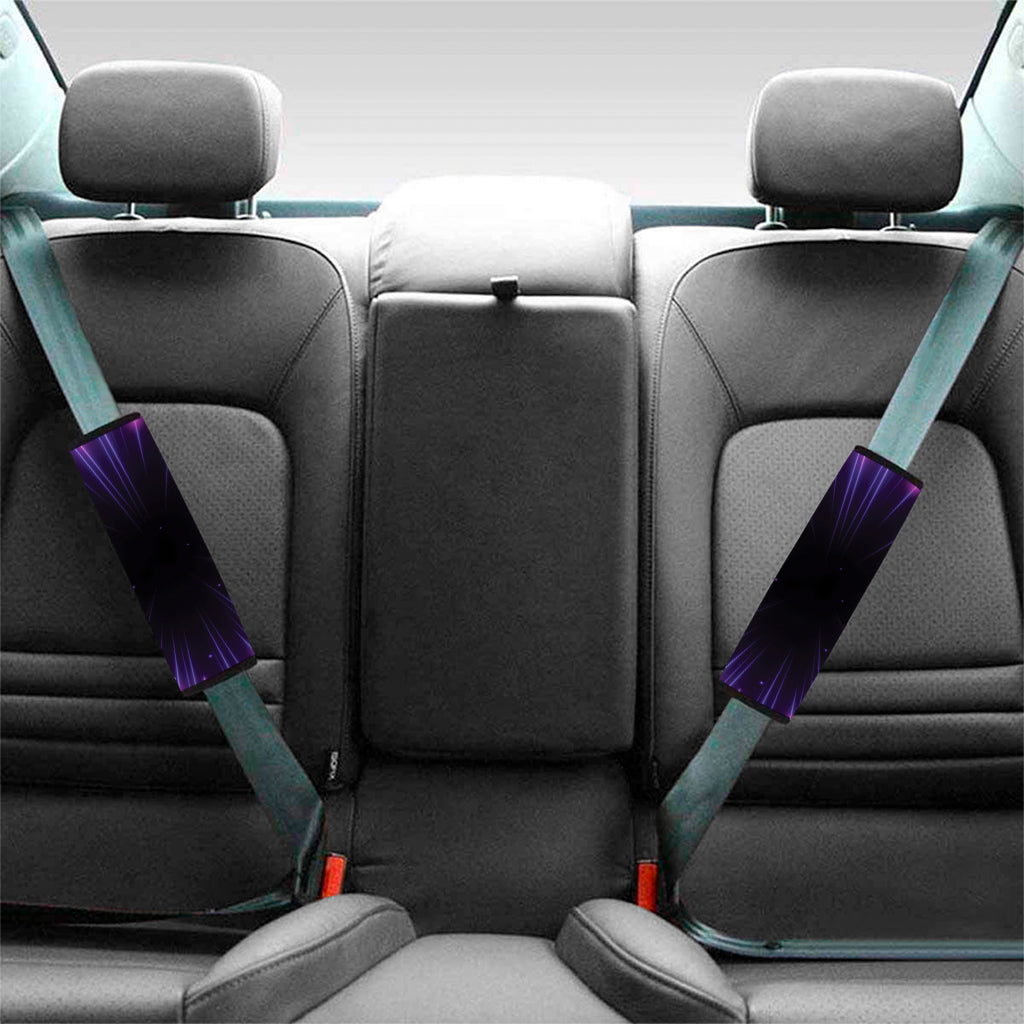 Purple Hyperspace Print Car Seat Belt Covers