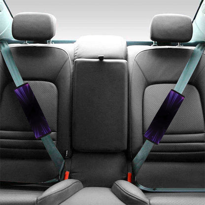 Purple Hyperspace Print Car Seat Belt Covers