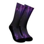 Purple Hyperspace Print Crew Socks