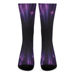 Purple Hyperspace Print Crew Socks