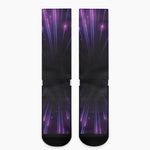 Purple Hyperspace Print Crew Socks