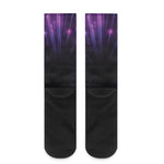 Purple Hyperspace Print Crew Socks
