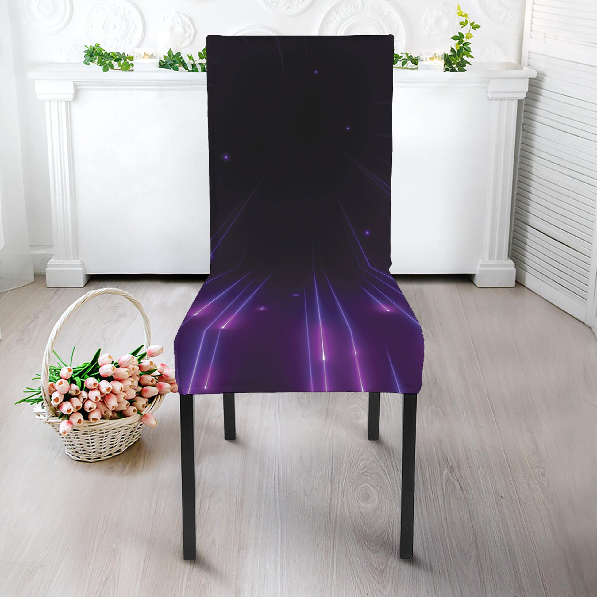 Purple Hyperspace Print Dining Chair Slipcover