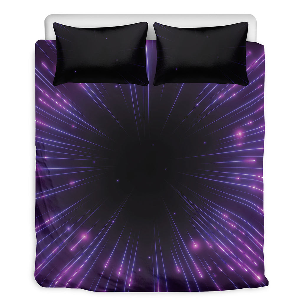Purple Hyperspace Print Duvet Cover Bedding Set