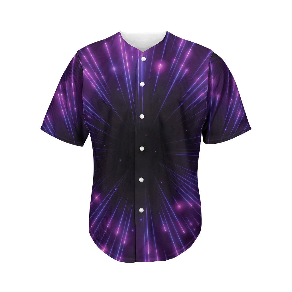 Purple Hyperspace Print Men's Baseball Jersey