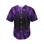 Purple Hyperspace Print Men's Baseball Jersey