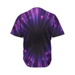 Purple Hyperspace Print Men's Baseball Jersey