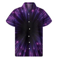 Purple Hyperspace Print Men's Short Sleeve Shirt