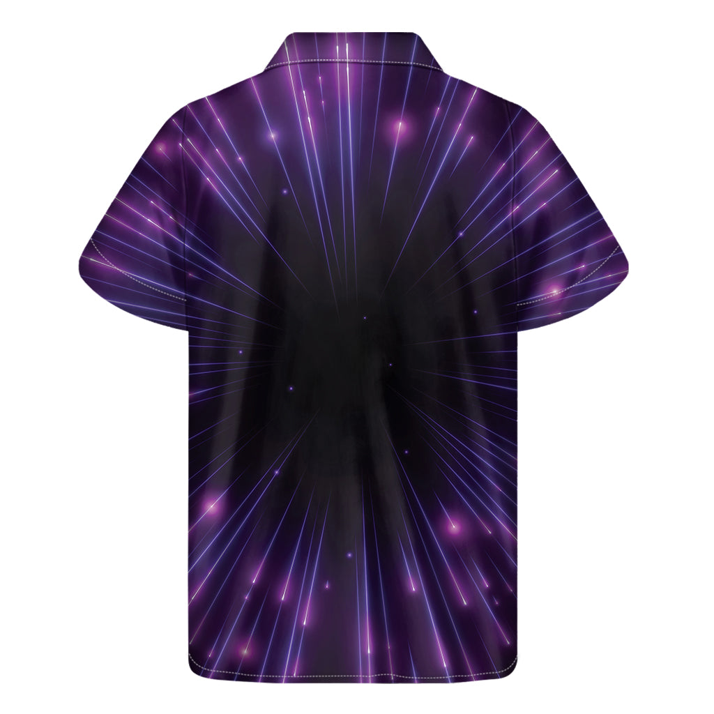 Purple Hyperspace Print Men's Short Sleeve Shirt