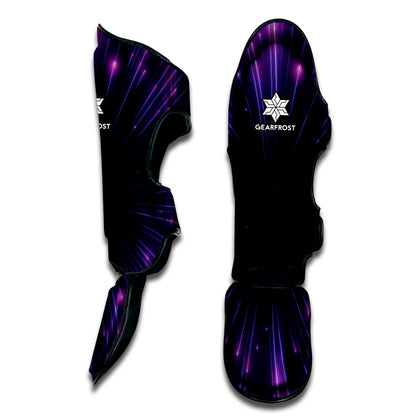 Purple Hyperspace Print Muay Thai Shin Guard