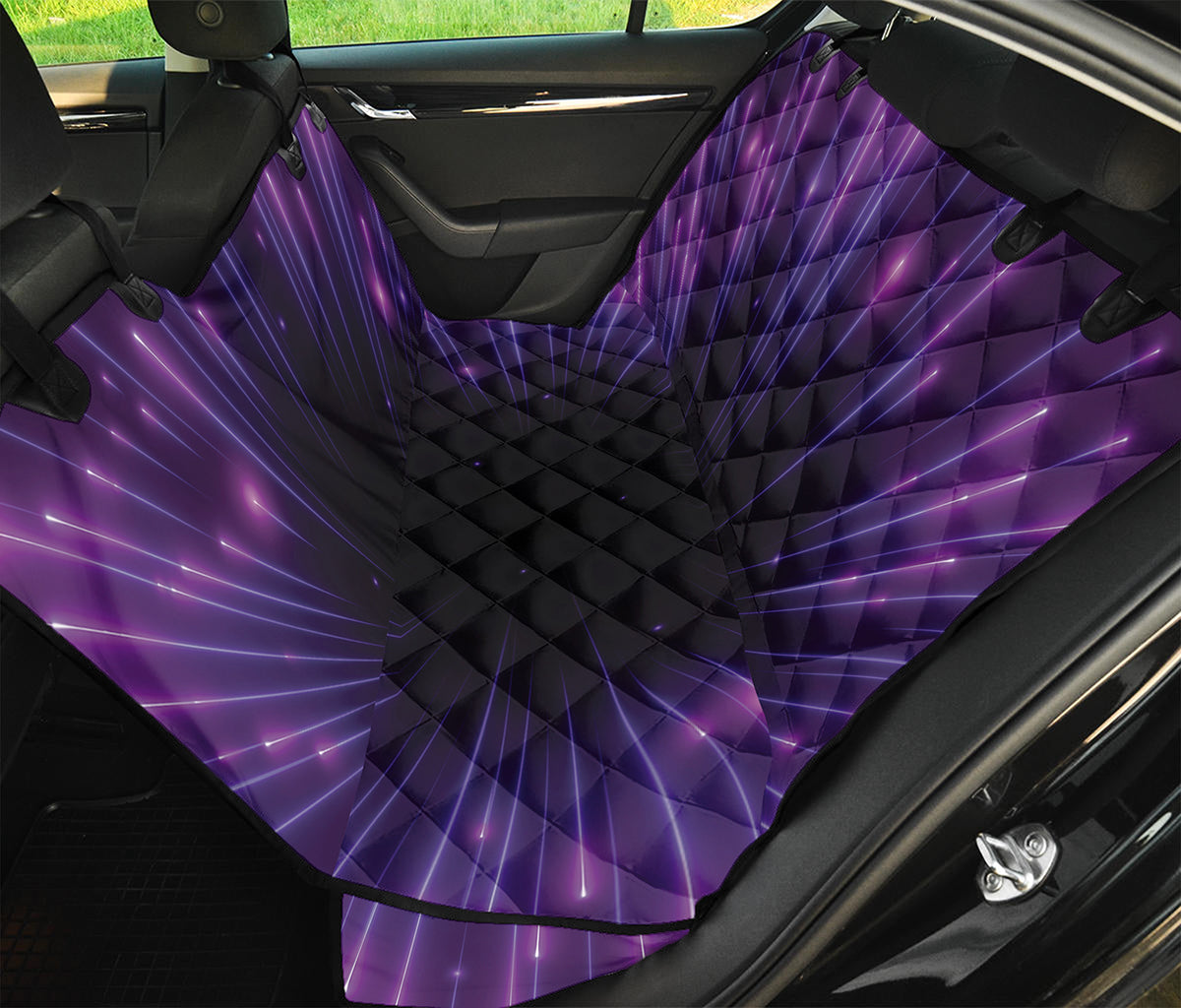 Purple Hyperspace Print Pet Car Back Seat Cover
