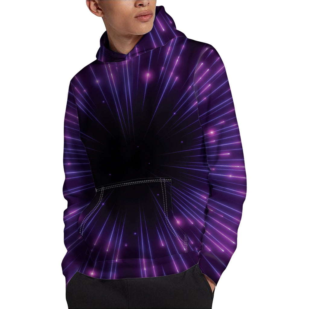 Purple Hyperspace Print Pullover Hoodie