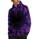 Purple Hyperspace Print Pullover Hoodie