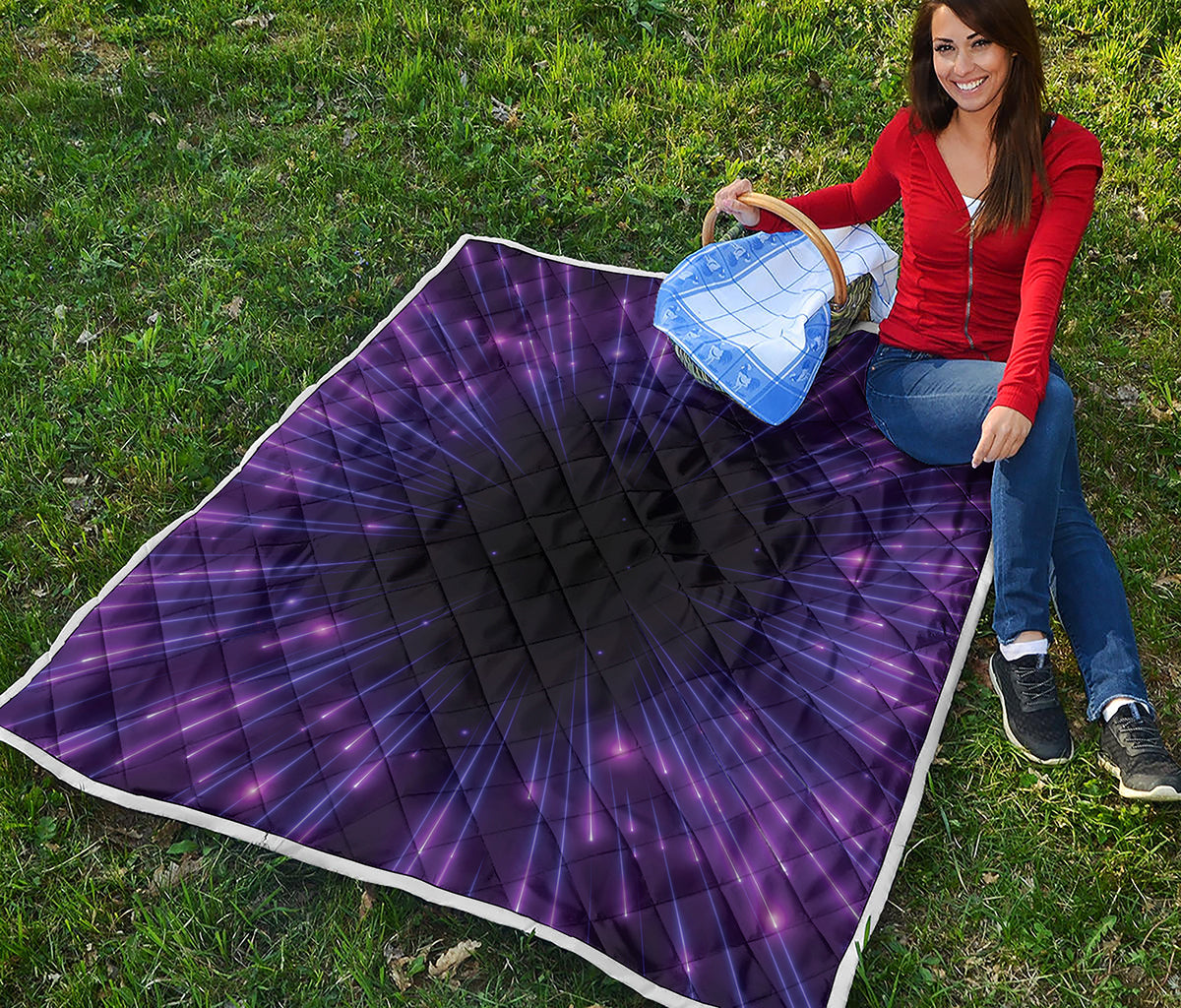 Purple Hyperspace Print Quilt