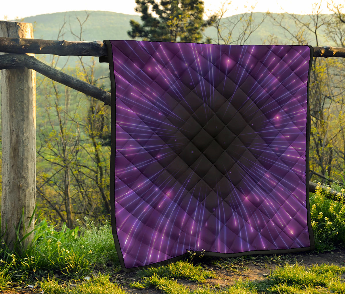 Purple Hyperspace Print Quilt