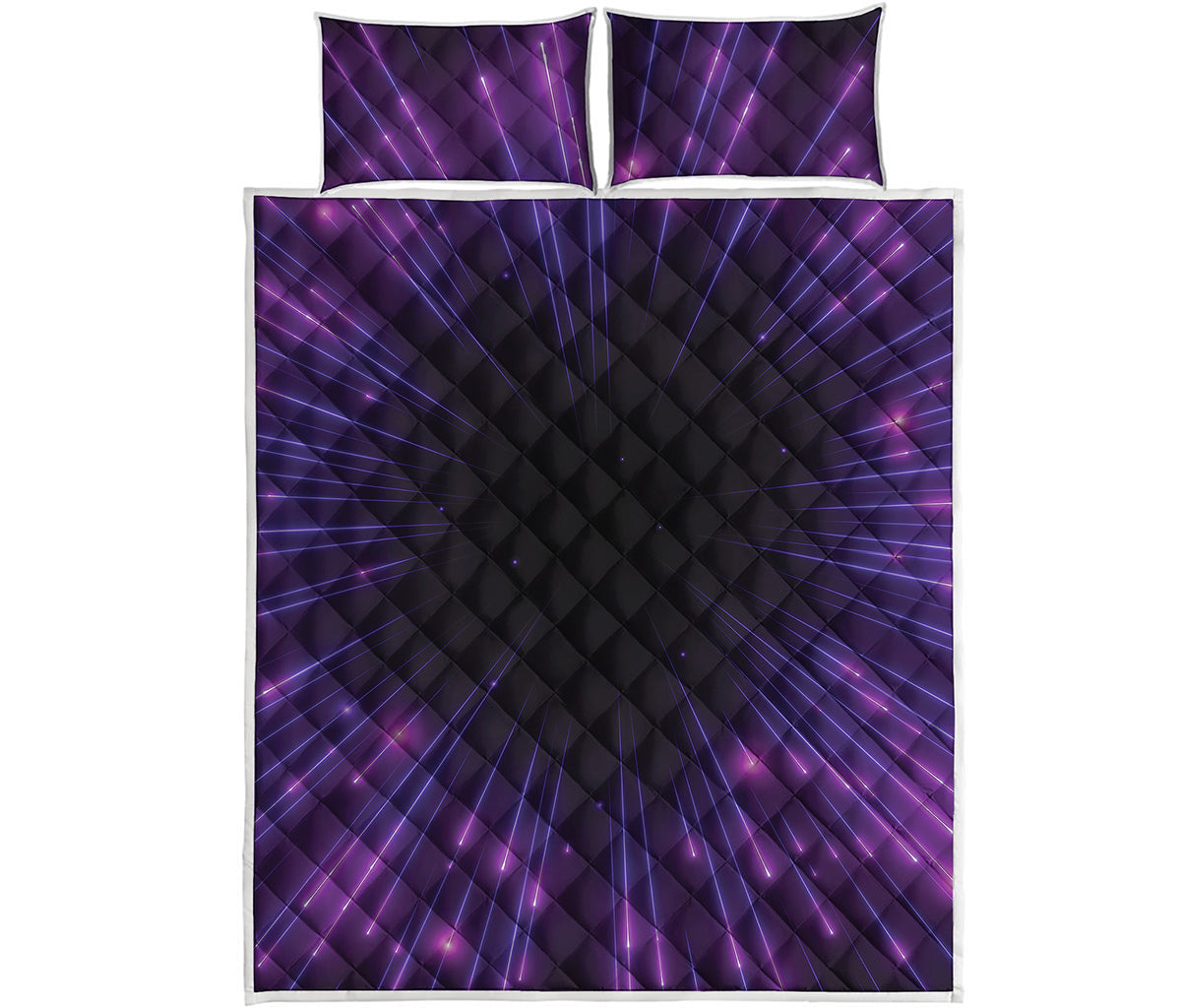 Purple Hyperspace Print Quilt Bed Set