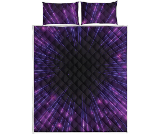 Purple Hyperspace Print Quilt Bed Set