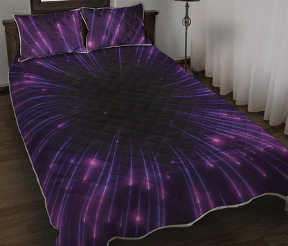 Purple Hyperspace Print Quilt Bed Set