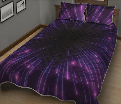 Purple Hyperspace Print Quilt Bed Set